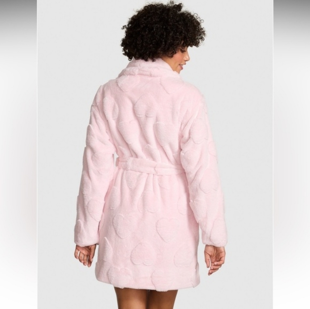 PINK Victoria's Secret Cozy Robe Hearts Print NEW Size XL/XXL - Picture 12 of 12